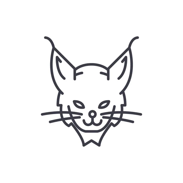Lynx head vector line icon, sign, illustration on background, editable strokes Royalty Free Stock Vectors
