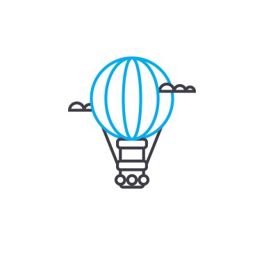 Hava Balon vektör ince çizgi kontur simgesini. Balon anahat illüstrasyon, doğrusal işaret, sembol kavramı hava.