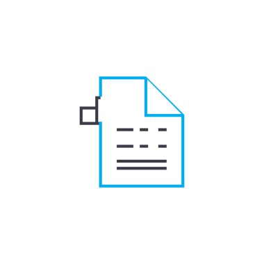 Analitik rapor vektör ince çizgi kontur simgesini. Analitik rapor anahat illüstrasyon, doğrusal işaret, sembol kavramı.