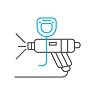 Araba Boyama vektör ince çizgi kontur simgesini. Araba Boyama anahat illüstrasyon, doğrusal işaret, sembol kavramı.