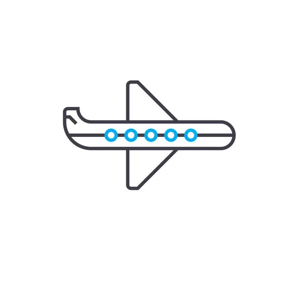 Air transportation vector thin line stroke icon. Air transportation outline illustration, linear sign, symbol concept. — Stock Vector