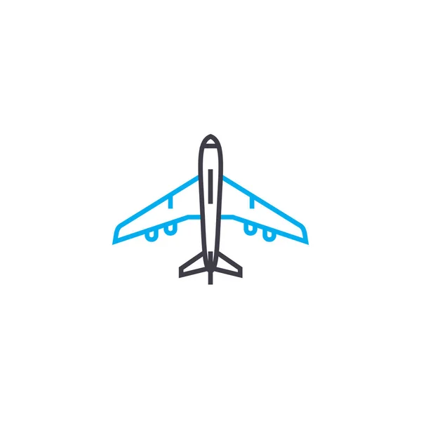 Aircraft vector thin line stroke icon. Aircraft outline illustration, linear sign, symbol concept. — Stock Vector