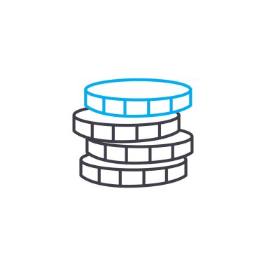 Para politikası vektör ince çizgi kontur simgesini. Para politikası 66 anahat illüstrasyon, doğrusal işaret, sembol kavramı.