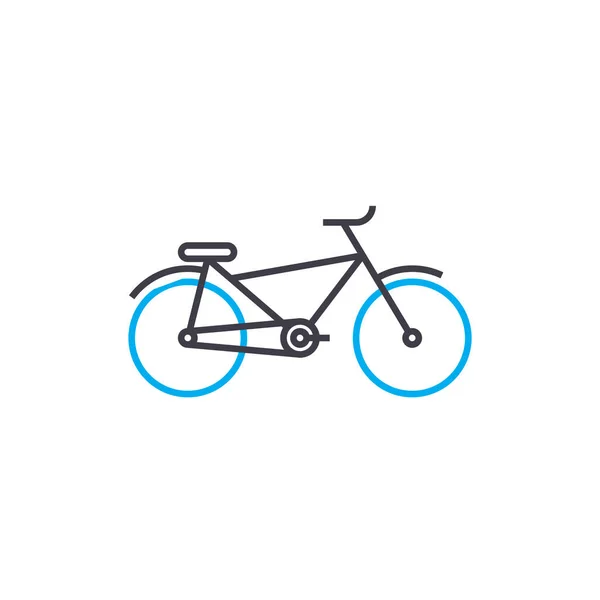 Bicicleta vector de línea delgada icono. Ilustración de contorno de bicicleta, signo lineal, concepto de símbolo . — Archivo Imágenes Vectoriales