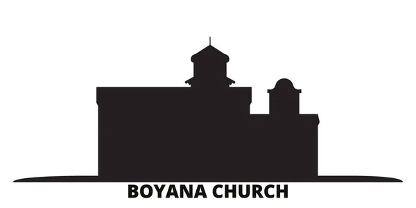 Bulgarien, Sofia, Boyana Kirche Stadtsilhouette isolierte Vektorillustration. Bulgarien, Sofia, Boyana Kirche Reise schwarz Stadtbild — Stockvektor