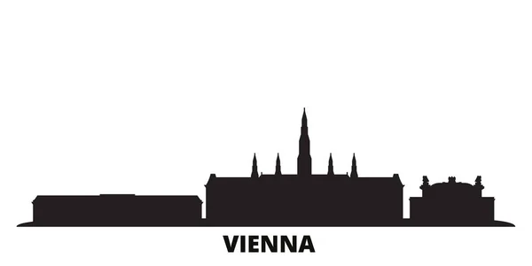 Austria, Vienna city skyline isolated vector illustration. Austria, Vienna travel black cityscape — Stock Vector