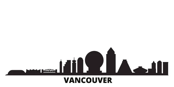 Canadá, Vancouver cidade skyline isolado ilustração vetorial. Canadá, Vancouver viagem paisagem urbana preta — Vetor de Stock