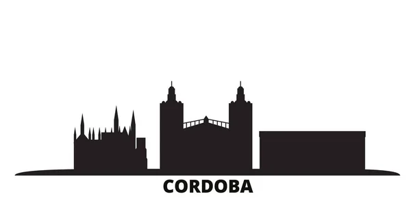 阿根廷科尔多瓦市天际线孤立的病媒图解. 阿根廷，科尔多瓦，黑色城市景观 — 图库矢量图片