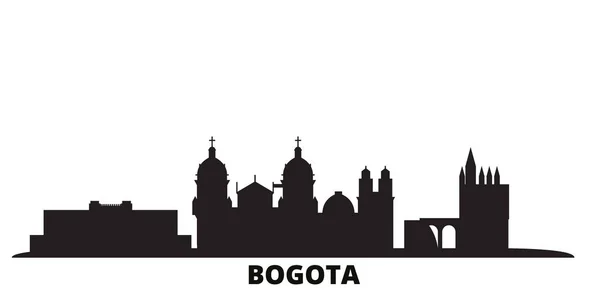 Κολομβία, Μπογκοτά πόλη ορίζοντα απομονωμένη διανυσματική απεικόνιση. Κολομβία, Μπογκοτά ταξίδια μαύρο αστικό τοπίο — Διανυσματικό Αρχείο