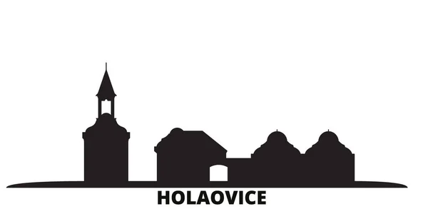 Czech Republic, Holasovice city skyline isolated vector illustration. Czech Republic, Holasovice travel black cityscape — Stock Vector