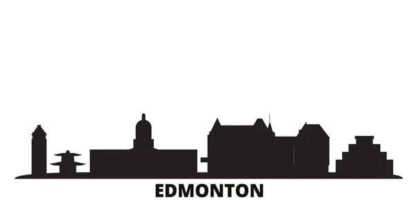 Canada, Edmonton city skyline isolated vector illustration. Canada, Edmonton travel black cityscape — Stock Vector