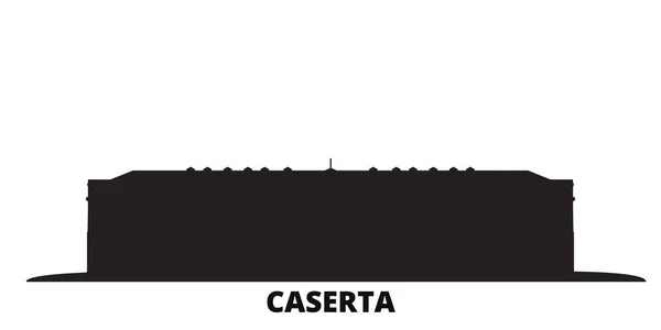 イタリア、カゼルタ市のスカイライン孤立ベクトルイラスト。イタリア、カゼルタ旅行黒の街並み — ストックベクタ