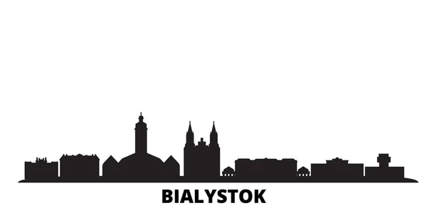 Polen, Bialystok stad skyline geïsoleerde vector illustratie. Polen, Bialystok reizen zwarte stad — Stockvector
