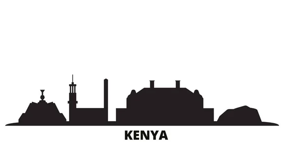 Kenia, ciudad de Nairobi skyline ilustración vectorial aislado. Kenia, Nairobi viajar negro paisaje urbano — Vector de stock