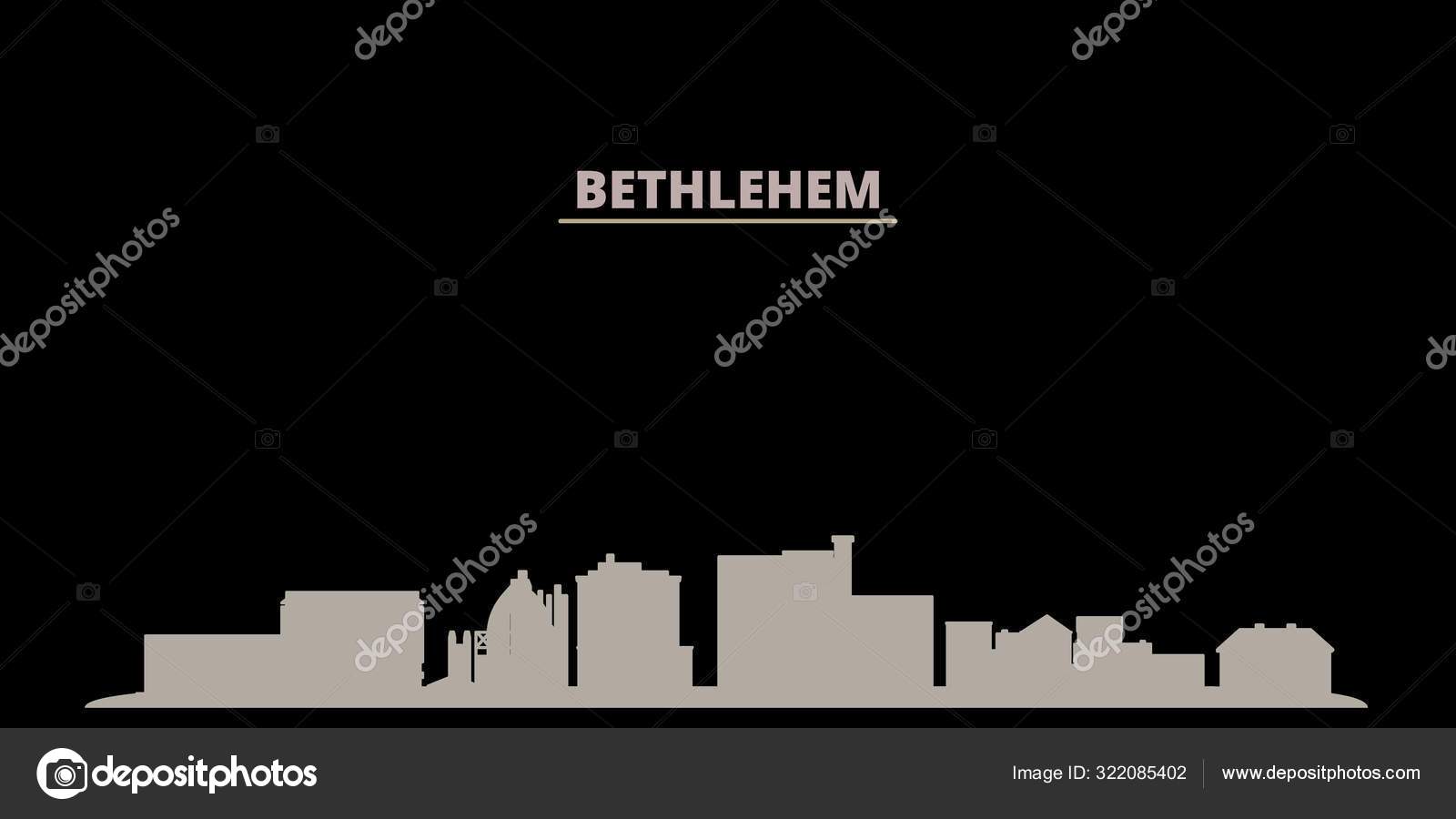 United States, Bethlehem city skyline isolated vector illustration