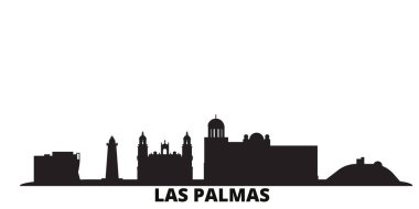 Spain, Las Palmas city skyline isolated vector illustration. Spain, Las Palmas travel black cityscape