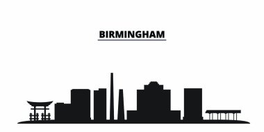 United States, Birmingham City city skyline isolated vector illustration. United States, Birmingham City travel black cityscape
