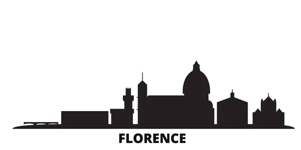 Włochy, Florencja panorama miasta odizolowany wektor ilustracji. Włochy, Florencja podróżują czarnym krajobrazem miasta — Wektor stockowy