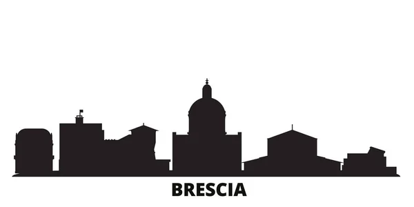 Italie, Brescia skyline ville illustration vectorielle isolée. Italie, Brescia voyage paysage urbain noir — Image vectorielle