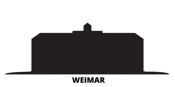 Tyskland, Weimar, Bauhaus stad skyline isolerade vektor illustration. Tyskland, Weimar, Bauhaus resor svart stadsbild — Stock vektor