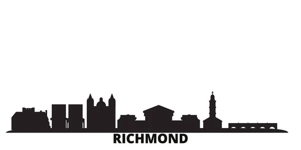 Egyesült Államok, Richmond City Skyline elszigetelt vektor illusztráció. Amerikai Egyesült Államok, Richmond travel black cityscape — Stock Vector