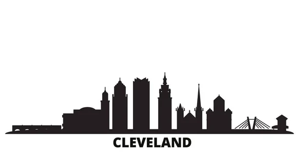 USA, Cleveland stad skyline isolerade vektor illustration. USA, Cleveland resor svart stadsbild — Stock vektor