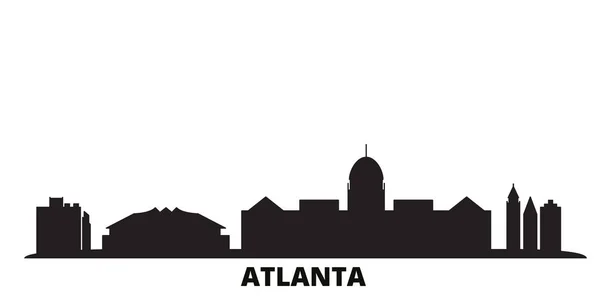 Estados Unidos, ciudad de Atlanta skyline ilustración vectorial aislado. Estados Unidos, Atlanta viajar negro paisaje urbano — Vector de stock