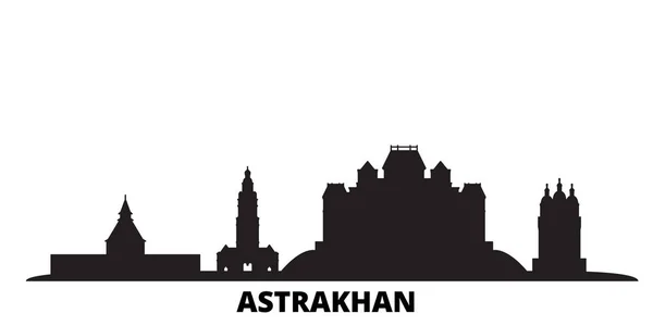 Russia, Astrakhan city skyline isolated vector illustration. Russia, Astrakhan travel black cityscape — Stock Vector