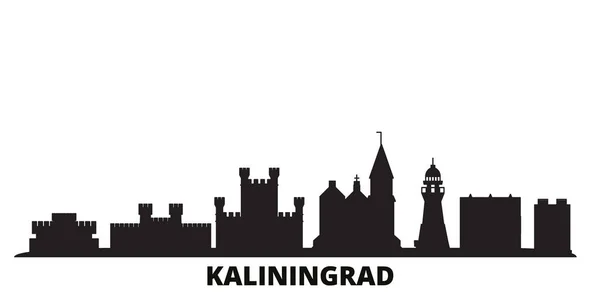 Rússia, cidade de Kaliningrado skyline ilustração vetorial isolado. Rússia, Kaliningrado viagem paisagem urbana preta —  Vetores de Stock