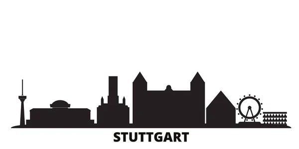 Německo, Stuttgart City panorama izolované vektorové ilustrace. Německo, Stuttgart cestování černé město — Stockový vektor