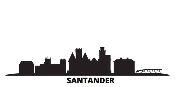 Hiszpania, Santander City Skyline odizolowany wektor ilustracji. Hiszpania, Santander podróży czarny krajobraz miasta — Wektor stockowy