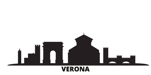Ιταλία, Verona City Skyline απομονωμένη διανυσματική απεικόνιση. Ιταλία, Βερόνα Πόλη ταξίδια μαύρο αστικό τοπίο — Διανυσματικό Αρχείο