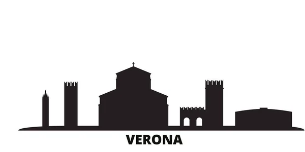 Italië, Verona stad skyline geïsoleerde vector illustratie. Italië, Verona reizen zwart stadsgezicht — Stockvector