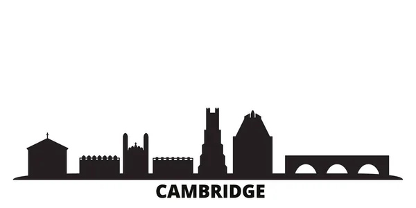 Verenigd Koninkrijk, Cambridge stad skyline geïsoleerde vector illustratie. Verenigd Koninkrijk, Cambridge reizen zwarte stad — Stockvector