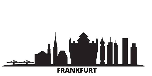 Németország, Frankfurt város városképe elszigetelt vektor illusztráció. Németország, Frankfurt utazás fekete városkép — Stock Vector