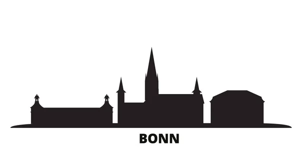 Německo, panorama města Bonn, izolované vektorové ilustrace. Německo, Bonn cestování černé město — Stockový vektor