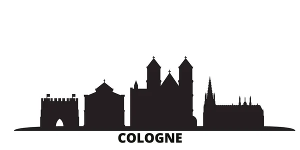 Alemania, ciudad de Colonia skyline ilustración vectorial aislado. Alemania, Colonia viaje negro paisaje urbano — Vector de stock