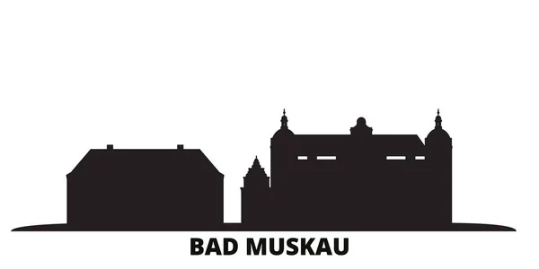 德国，Bad Muskau市天际线孤立的病媒图解。 德国，Bad Muskau旅行黑色城市景观 — 图库矢量图片