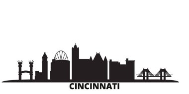 United States, Cincinnati city skyline isolated vector illustration. United States, Cincinnati travel black cityscape clipart