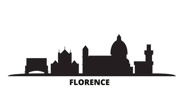 Italie, Florence City skyline illustration vectorielle isolée. Italie, Florence Voyage paysage urbain noir — Image vectorielle