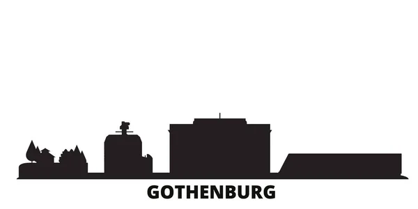 Svezia, Goteborg skyline città isolato illustrazione vettoriale. Svezia, Goteborg viaggi paesaggio nero — Vettoriale Stock