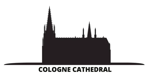 Deutschland, Silhouette der Kölner Domstadt isolierte Vektorillustration. deutschland, kölner dom reise schwarz stadtbild — Stockvektor