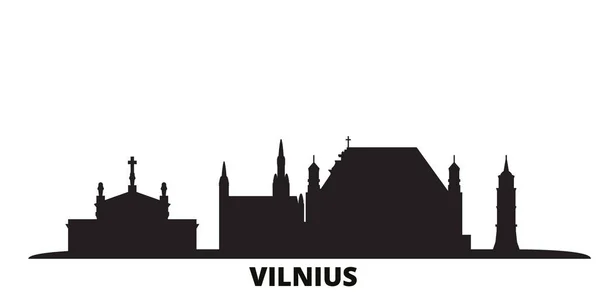 Lituânia, Vilnius cidade skyline isolado ilustração vetorial. Lituânia, Vilnius viagem paisagem urbana preta — Vetor de Stock