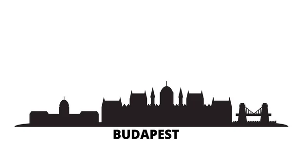 Hungary, Budapest city skyline isolated vector illustration. Hungary, Budapest travel black cityscape