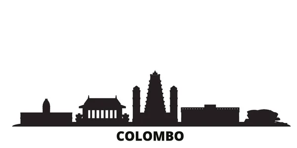 Sri Lanka, Colombo city skyline isolated vector illustration. Sri Lanka, Colombo travel black cityscape — стоковий вектор