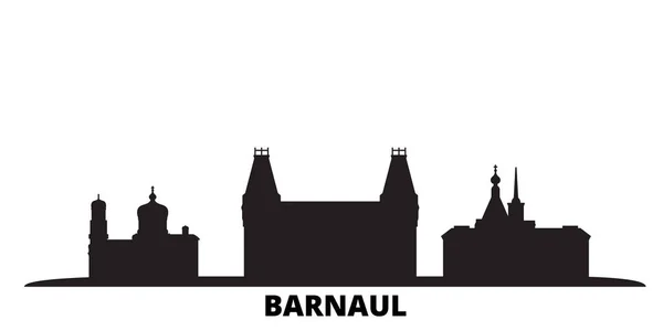 Russia, Barnaul city skyline isolated vector illustration. Russia, Barnaul travel black cityscape — Stock Vector