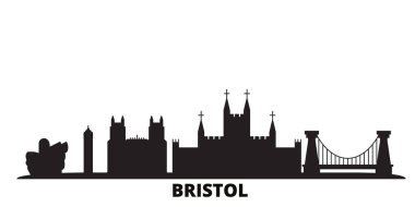 United Kingdom, Bristol city skyline isolated vector illustration. United Kingdom, Bristol travel black cityscape clipart