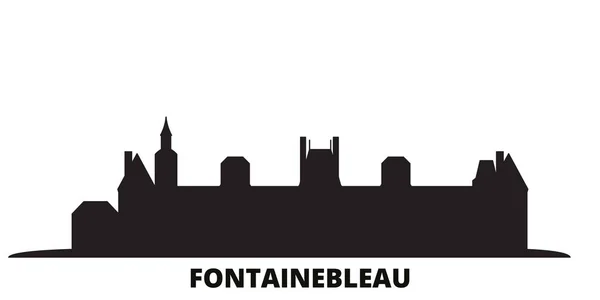 France, ville de Fontainebleau illustration vectorielle isolée. France, Fontainebleau voyage paysage urbain noir — Image vectorielle