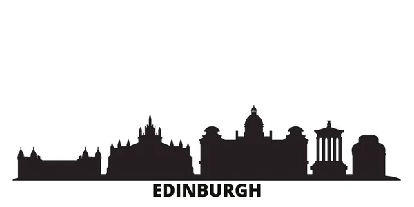 United Kingdom, Edinburgh city skyline isolated vector illustration. United Kingdom, Edinburgh travel black cityscape — Stock Vector