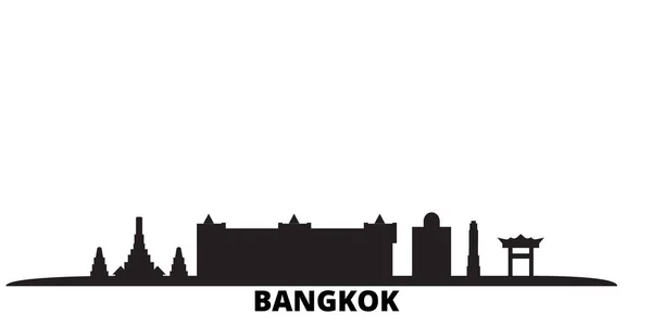 Таиланд, Бангкок Город горизонта изолированные векторные иллюстрации. Таиланд, Бангкок Город путешествия черный городской пейзаж — стоковый вектор